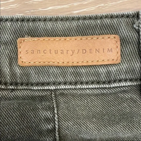 Sanctuary The Marine Olive Wide Leg Crop Jeans - Size 26 - Picture 7 of 9